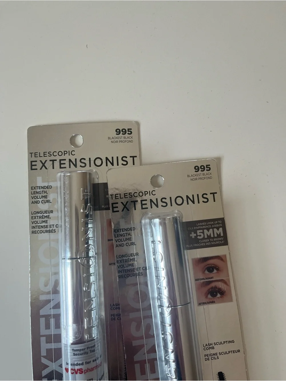 2 New L’Oréal Telescopic Extensionist Mascara Blackest Black 995